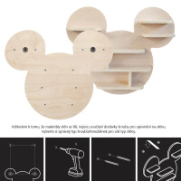 Dětská polička Mickey Mouse - přírodní