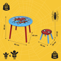 Dětský stoleček se 2 židličkami Spiderman - modrý/červený