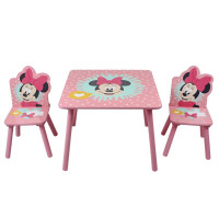 Dětský stoleček se 2 židličkami Myška Minnie - růžový