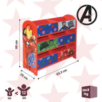 Dětský úložný regál Marvel Avengers - červený
