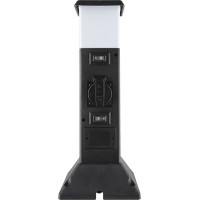 Solight zahradní sloupek IP44 s LED osvětlením, plast, 2 zásuvky, hranol, černý