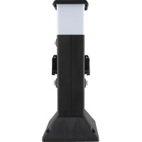 Solight zahradní sloupek IP44 s LED osvětlením, plast, 2 zásuvky, hranol, černý