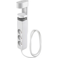 Solight 3z + USB A+C přenosné stolní zásuvky, 2m, bílá, USB rychlonabíječka 20W PD