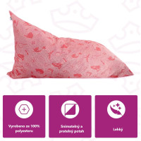 Sedací vak triangle Princezny - růžový