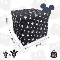Taburet s úložným prostorem Mickey Mouse - černý