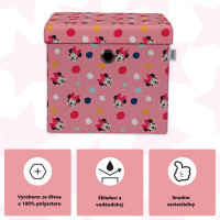 Taburet s úložným prostorem Myška Minnie - růžový