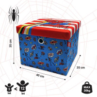 Taburet s úložným prostorem Spiderman - modrý