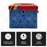 Taburet s úložným prostorem Spiderman - modrý