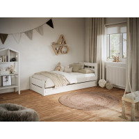 Dětská postel EMILEK se šuplíkem - 180x90 cm - bílá