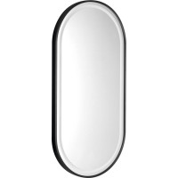 Sapho KAIRA oválné zrcadlo s LED osvětlením 45x90cm, černá mat KA450