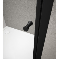 Aqualine ARLETA BLACK čtvrtkruhová sprchová zástěna 900x900mm, čiré sklo BLS900