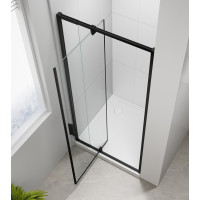 Polysan EASY BLACK sprchové dveře otočné 760-900mm, čiré sklo EL1615B