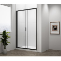 Polysan EASY BLACK sprchové dveře 1600mm, čiré sklo EL1815B