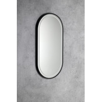 Sapho KAIRA oválné zrcadlo s LED osvětlením 45x90cm, černá mat KA450