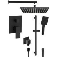 Sapho CUBEMIX podomítkový sprchový set s pákovou baterií, 2 výstupy, posuvný držák sprchy, černá mat CM042B-02