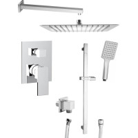 Sapho CUBEMIX podomítkový sprchový set s pákovou baterií, 2 výstupy, posuvný držák sprchy, chrom CM042-02