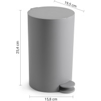 Gedy SHARON odpadkový koš 3l, plast ABS, šedá SH0908