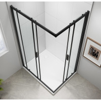 Polysan EASY BLACK obdélníková sprchová zástěna 900x800mm, čiré sklo EL5315B