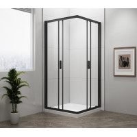 Polysan EASY BLACK čtvercová sprchová zástěna 900x900mm, čiré sklo EL5115B