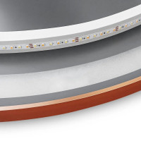 Kulaté zrcadlo COPPER 60 cm s LED podsvícením a měděným okrajem