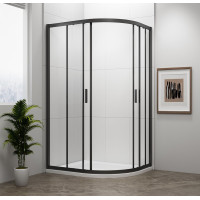 Polysan EASY BLACK čtvrtkruhová sprchová zástěna 1000x800mm, L/R, čiré sklo EL2915B