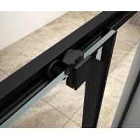 Aqualine AGGA BLACK čtvercová sprchová zástěna 900x900mm, čiré sklo BLF909