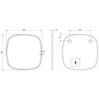 Sapho BUTO zrcadlo s LED osvětlením 80x80cm BU080