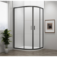 Polysan EASY BLACK čtvrtkruhová sprchová zástěna 1200x900mm, L/R, čiré sklo EL2715B