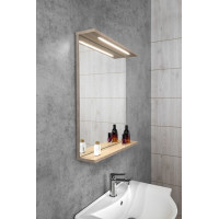 Aqualine KORIN STRIP zrcadlo s LED osvětlením 60x70x12cm, dub platin KO990S