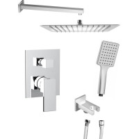 Sapho CUBEMIX podomítkový sprchový set s pákovou baterií, 2 výstupy, vyústění, chrom CM042-01