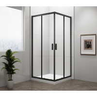 Polysan EASY BLACK čtvercová sprchová zástěna 900x900mm, čiré sklo EL5115B