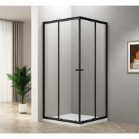 Aqualine AGGA BLACK čtvercová sprchová zástěna 800x800mm, čiré sklo BLF808