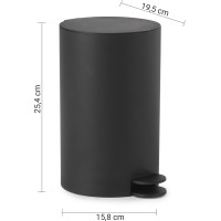 Gedy SHARON odpadkový koš 3l, plast ABS, černá SH0914