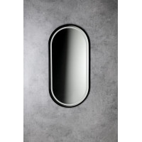 Sapho KAIRA oválné zrcadlo s LED osvětlením 45x90cm, černá mat KA450