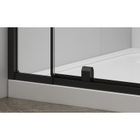 Polysan EASY BLACK sprchové dveře otočné 760-900mm, čiré sklo EL1615B