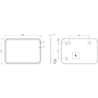 Sapho CETIS zrcadlo s LED osvětlením 100x70cm, černá mat CT100