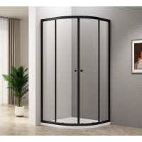 Aqualine ARLETA BLACK čtvrtkruhová sprchová zástěna 900x900mm, čiré sklo BLS900