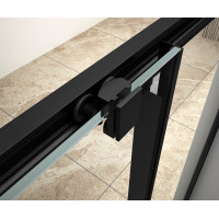 Aqualine ARLETA BLACK čtvrtkruhová sprchová zástěna 800x800mm, čiré sklo BLS800