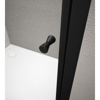 Aqualine AGGA BLACK čtvercová sprchová zástěna 800x800mm, čiré sklo BLF808
