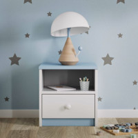 Noční stolek BABY DREAMS - bílý/modrý