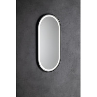 Sapho KAIRA oválné zrcadlo s LED osvětlením 45x90cm, černá mat KA450