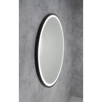 Sapho KADRIS kulaté zrcadlo s LED osvětlením ø 80cm, černá mat KD080