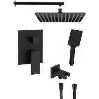 Sapho CUBEMIX podomítkový sprchový set s pákovou baterií, 2 výstupy, vyústění, černá mat CM042B-01