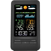 Solight meteostanice, barevný LCD, vnitřní/venkovní teplota a vlhkost, tlak, RCC, černá