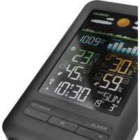 Solight meteostanice, barevný LCD, vnitřní/venkovní teplota a vlhkost, tlak, RCC, černá