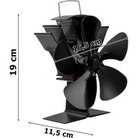 Krbový ventilátor KAMEN - 5lopatkový - černý