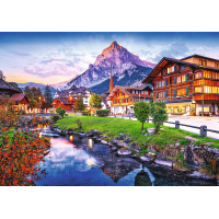 TREFL Puzzle Premium Plus Photo Odyssey: Alpské město ve Švýcarsku 1000 dílků