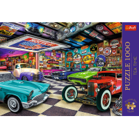TREFL Puzzle Premium Plus Tea Time: Garáž sběratele aut 1000 dílků