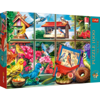 TREFL Puzzle Premium Plus Tea Time: Svět ptáků 1000 dílků