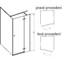 Čtvercový sprchový kout PIXA GOLD - 90x90 cm